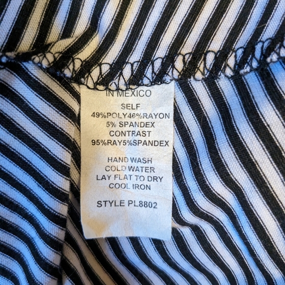 FROXX black & white diagonally striped asymmetrical spaghetti strap tank top. - Picture 6 of 12